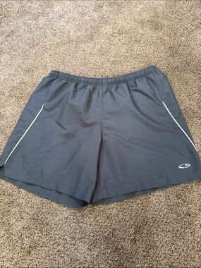 Men's Athletic Charcoal Performance Shorts with Reflective Trim